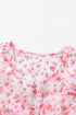 Lantern Sleeve Deep V Neck Knotted Tiered Mini Dress